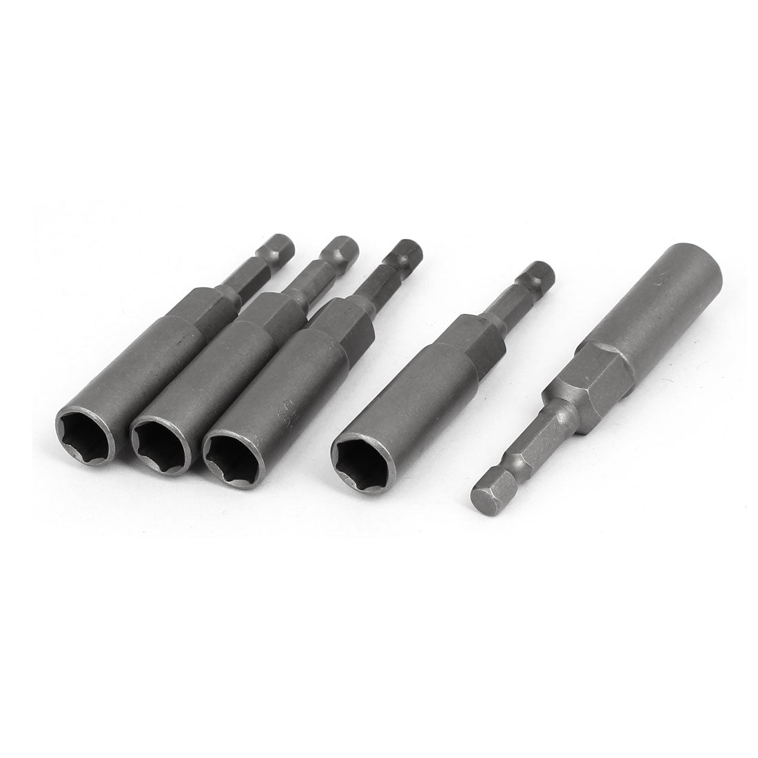 Harfington 10mm Width Hex Socket Magnetic Wrench Nut Setter Driver Bits Gray 5pcs