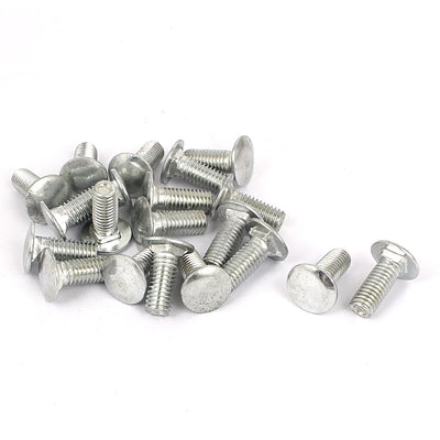 Harfington M8 x 20mm Female Thread Flat Cap Head Metal Square Neck Bolts 20 Pcs