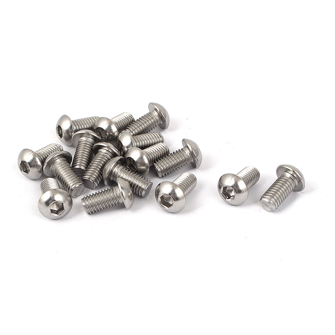 Harfington M8 x 16mm Stainless Steel Hex Socket Button Head Cap Machine Screws 16 Pcs