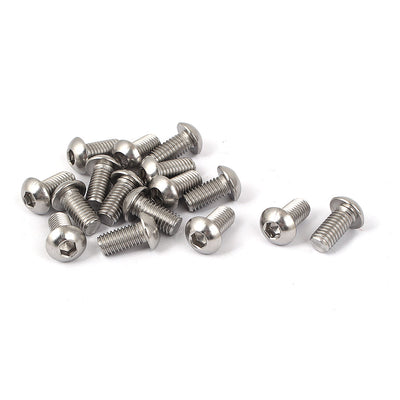 Harfington M8 x 16mm Stainless Steel Hex Socket Button Head Cap Machine Screws 16 Pcs