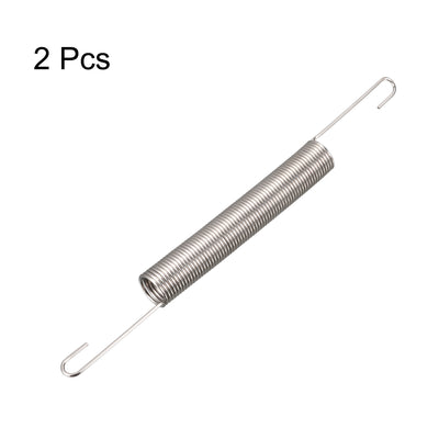 Harfington 0.9mm Wire Diax10mm ODx60mm Free Length Spring Steel Tension Spring 2pcs