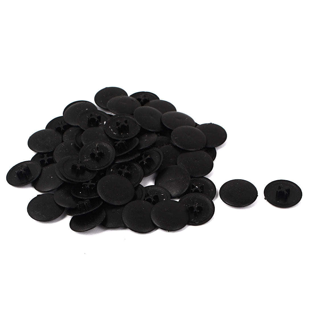 Harfington 17mm Dia Round Black Plastic Decoration Cap Cover 60pcs