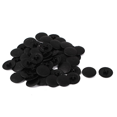 Harfington 17mm Dia Round Black Plastic Decoration Cap Cover 60pcs