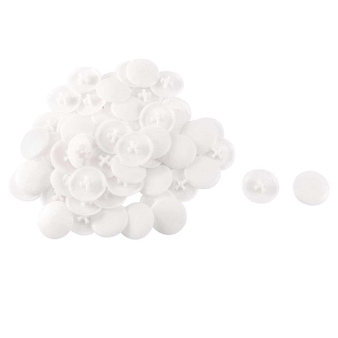 Harfington 17mm x 4.5mm Round Shaped White Plastic Phillips Screw Caps Lids 60pcs