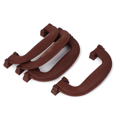Harfington 145mm Long Plastic Luggage Part Suitcase Side Carrying Pull Handle Brown 4pcs