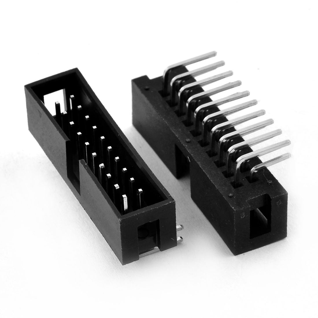 Harfington 15 Pcs 20-Pin Dual Row Right Angle IDC Socket Box Header Connector Pitch 2.54mm