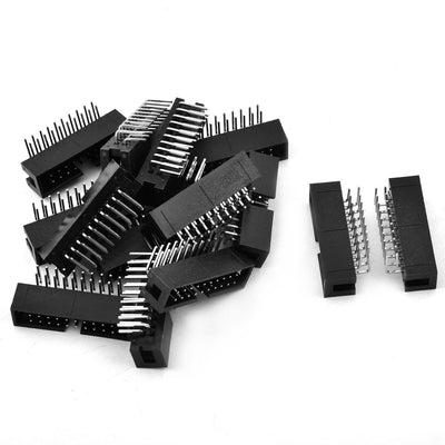 Harfington 15 Pcs 20-Pin Dual Row Right Angle IDC Socket Box Header Connector Pitch 2.54mm