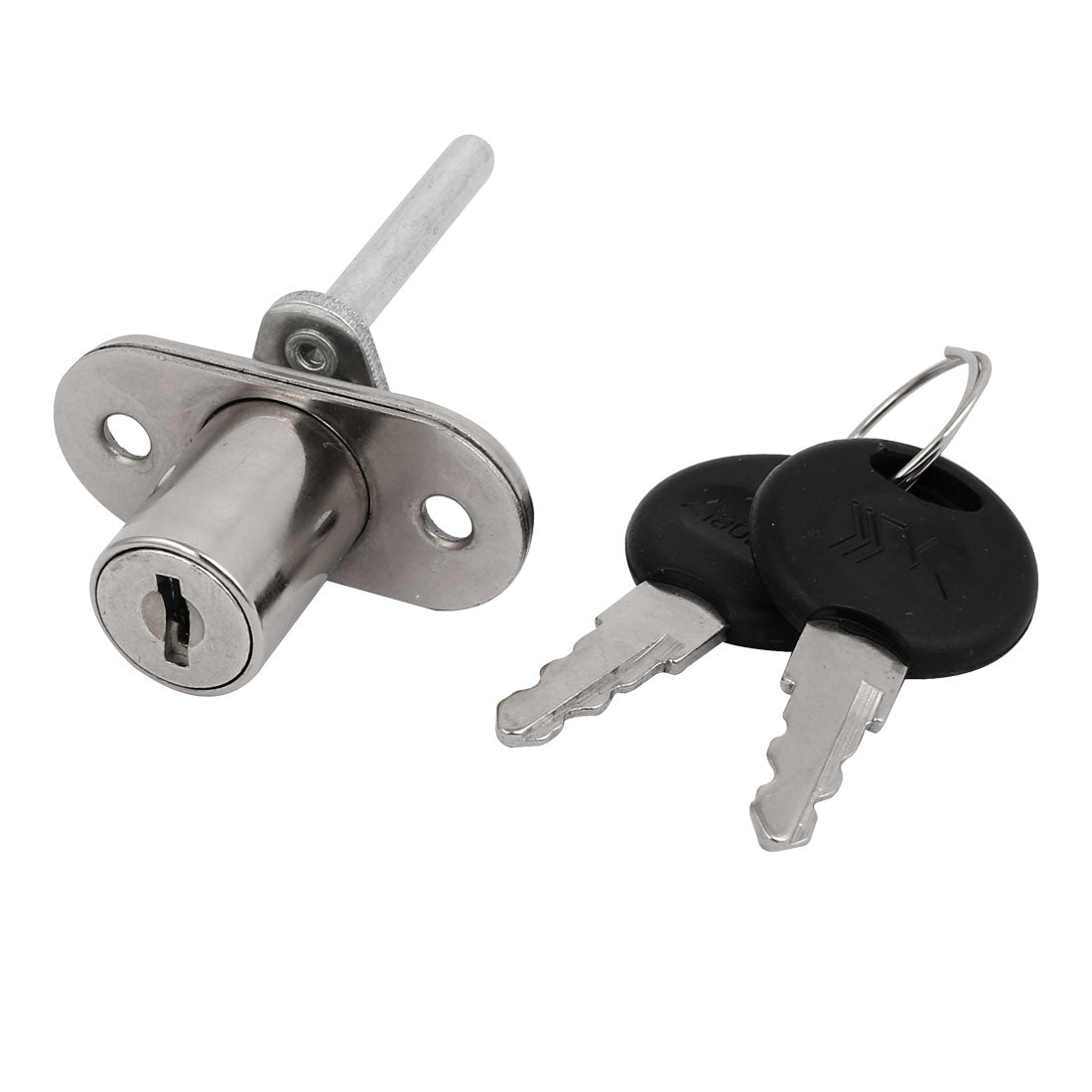 Harfington 16mm Dia Zinc Alloy Cabinet Drawer Security Lock Silver Tone w 2 Keys