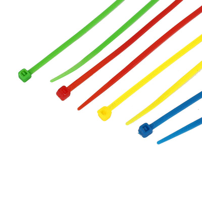 Harfington 150mm Long 3mm Wide Nylon Cable Wrap Zip Ties Red Blue Green Yellow 400pcs