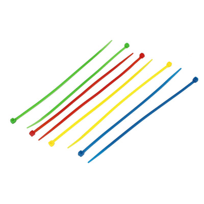 Harfington 150mm Long 3mm Wide Nylon Cable Wrap Zip Ties Red Blue Green Yellow 400pcs