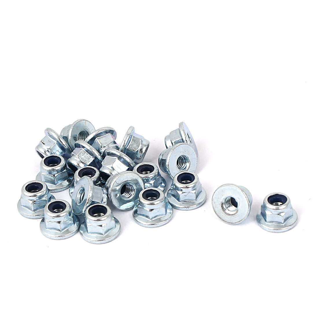 Harfington M3 Metric Carbon Steel Hex Flange  Lock Nut 20pcs