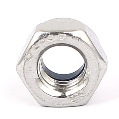 Harfington M5 304 Stainless Steel Nylock Self-Locking Nylon Insert Hex Lock Nuts 100pcs