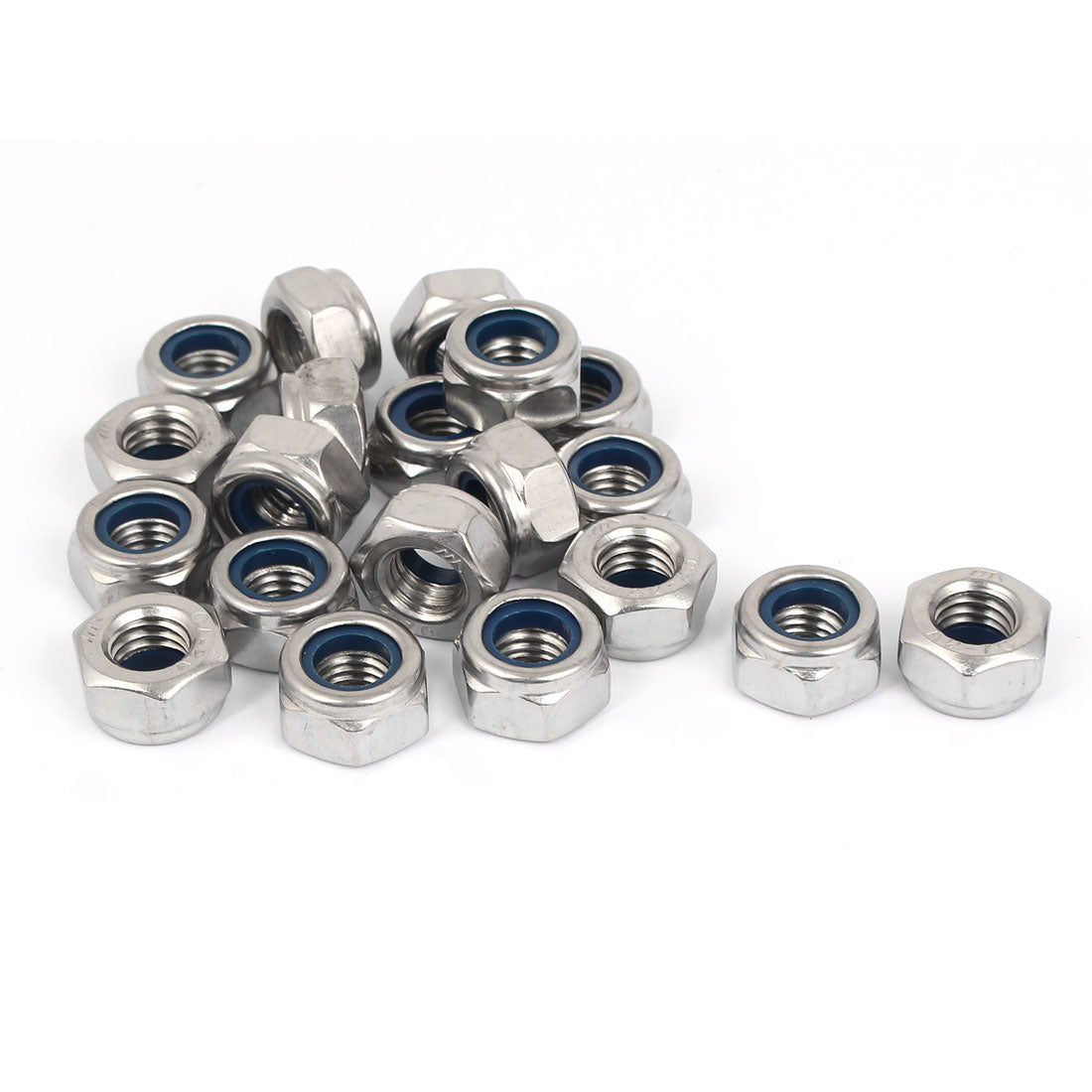 Harfington M10 304 Stainless Steel Self-Locking Nylon Insert Hex Lock Nuts 20pcs