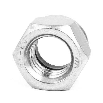 Harfington M18 304 Stainless Steel Nylock Self-Locking Nylon Insert Hex Lock Nuts 4pcs