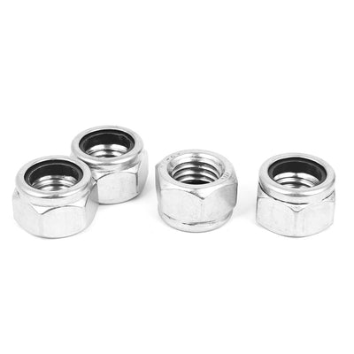 Harfington M18 304 Stainless Steel Nylock Self-Locking Nylon Insert Hex Lock Nuts 4pcs