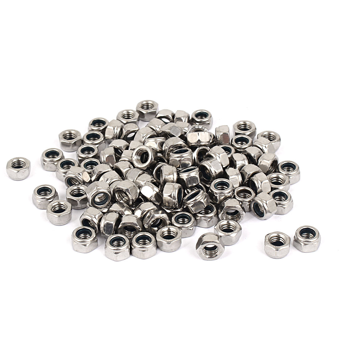 Harfington M5 316 Stainless Steel Nylock Self-Locking Nylon Insert Hex Lock Nuts 100pcs