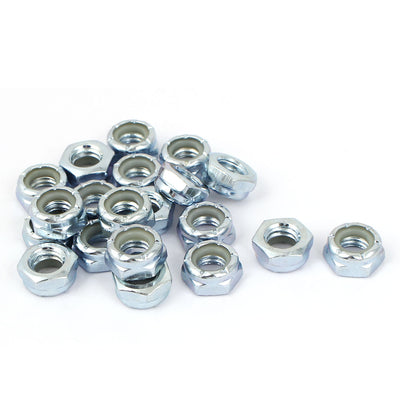 Harfington 5/16"-18 Zinc Plated Self-Locking Nylon Insert Hex Lock Nut 20pcs