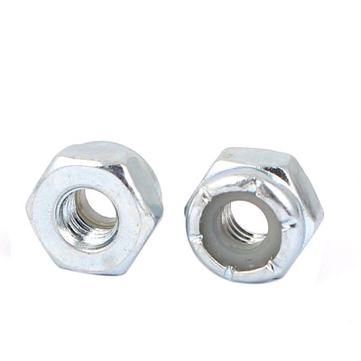 Harfington 10#-32 Zinc Plated Nylock Self-Locking Nylon Insert Hex Lock Nut 100pcs