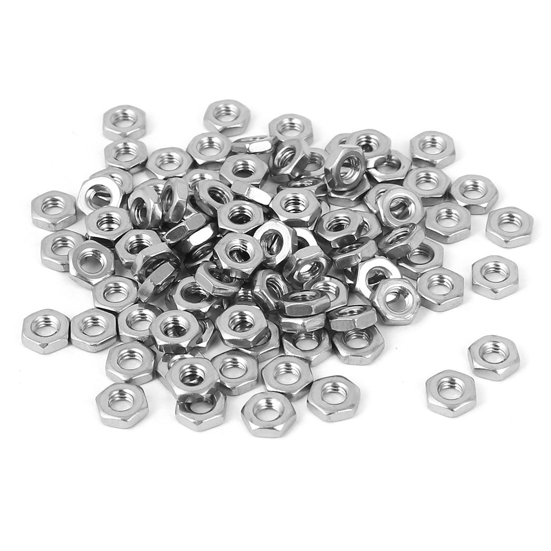 Harfington M3 304 Stainless Steel Hex Nut Fastener 100pcs for Screw Bolt