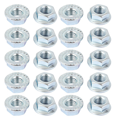 Harfington 5/16"x24 Carbon Steel Serrated Hex Flange Lock Nuts 20pcs