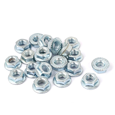 Harfington 5/16"x18 Carbon Steel Serrated Hex Flange Lock Nuts 20pcs