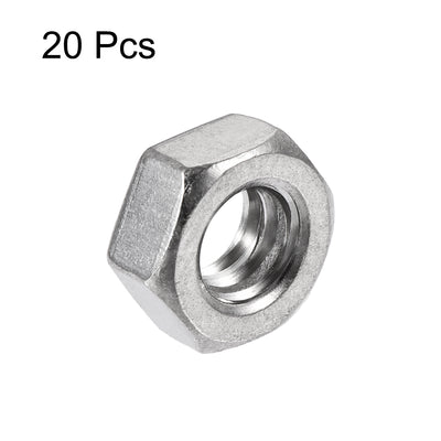 Harfington 3/16"-24 Hex Nuts 304 Stainless Steel Fastener 20pcs for Screw Bolt