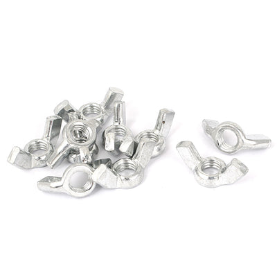 Harfington 3/8"-16 Thread Zinc Plated Wingnut Butterfly Wing Nuts Silver Tone 10 Pcs