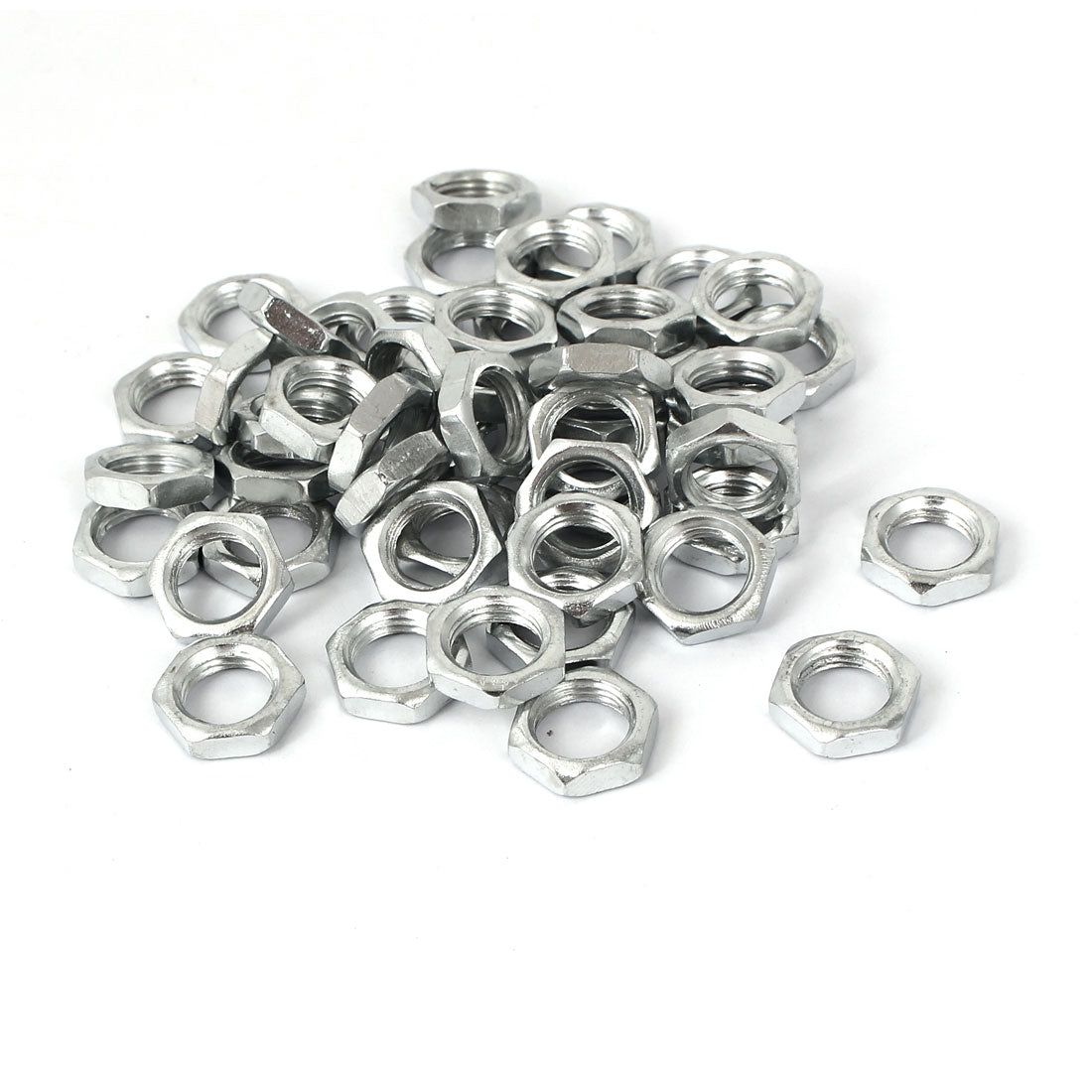 Harfington M10x1x4mm Zinc Plated Hex Nuts Fastener 50pcs for Screws Bolts