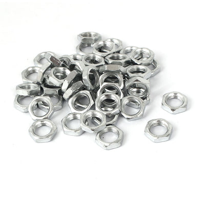 Harfington M10x1x4mm Zinc Plated Hex Nuts Fastener 50pcs for Screws Bolts
