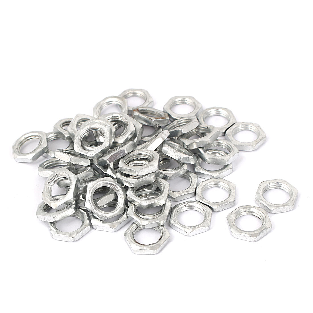 Harfington M10x1x3mm Zinc Plated Hex Nuts Fastener 50pcs for Screws Bolts
