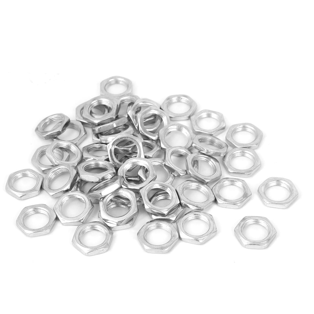 Harfington M10x0.75x3mm Zinc Plated Hex Nuts Fastener 50pcs for Screws Bolts