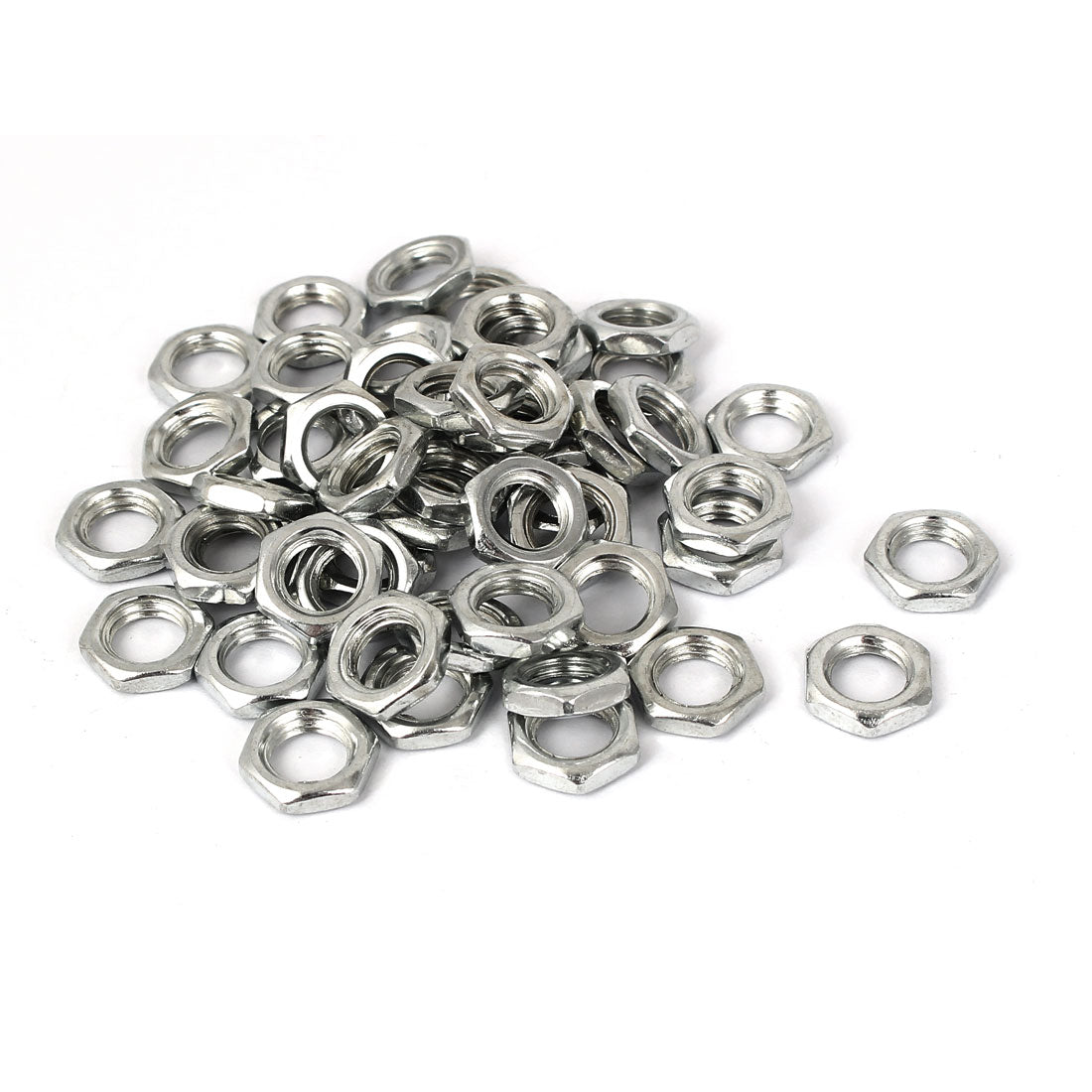 Harfington M8x1x3mm Zinc Plated Hex Nuts Fastener 50pcs for Screws Bolts