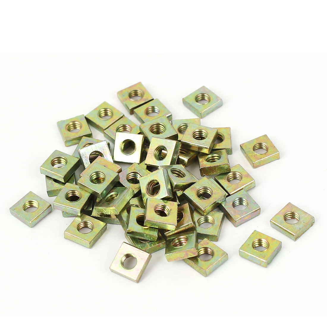 Harfington M3x5.5x2mm Zinc Plated Square Machine Screw Nuts 50pcs