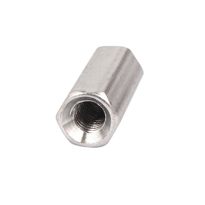 Harfington M5x20mm Stainless Steel Threaded Bar Rod Studding Hex Connector Deep Nut 6pcs
