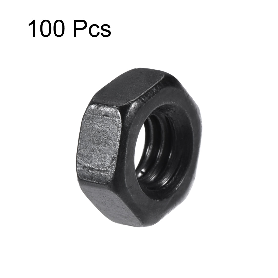 Harfington M4 Carbon Steel Grade 8 Hexagon Hex Nut Black 100pcs