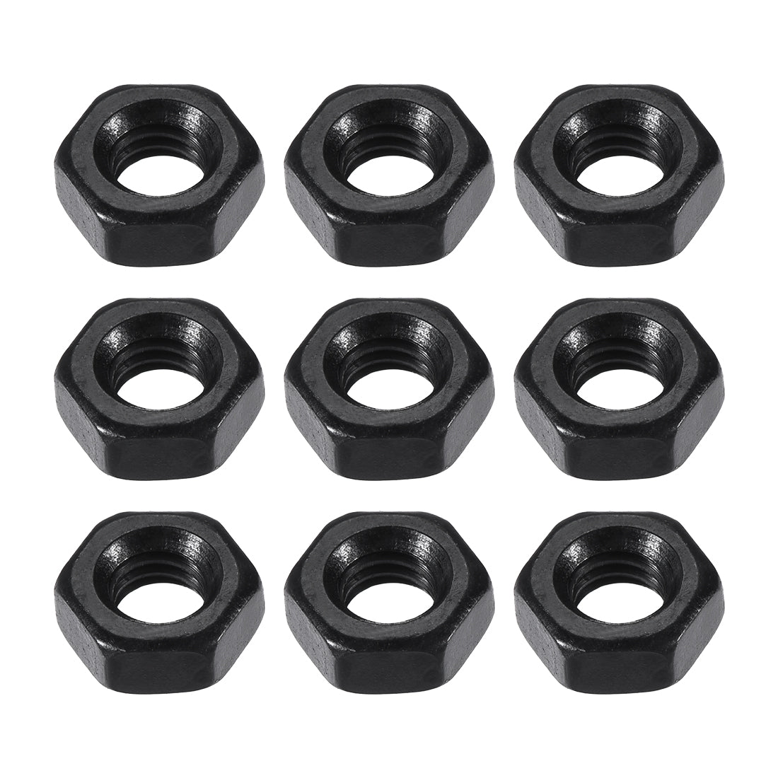 Harfington M4 Carbon Steel Grade 8 Hexagon Hex Nut Black 100pcs