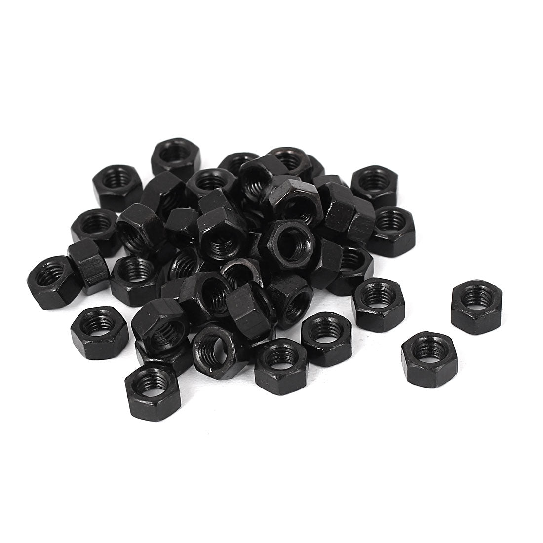 Harfington M5 Carbon Steel Grade 8 Hexagon Hex Nut Black 50pcs