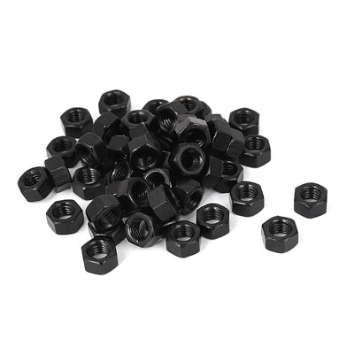 Harfington M5 Carbon Steel Grade 8 Hexagon Hex Nut Black 50pcs