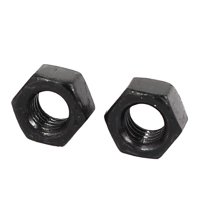 Harfington M5 Carbon Steel Grade 8 Hexagon Hex Nut Black 100pcs