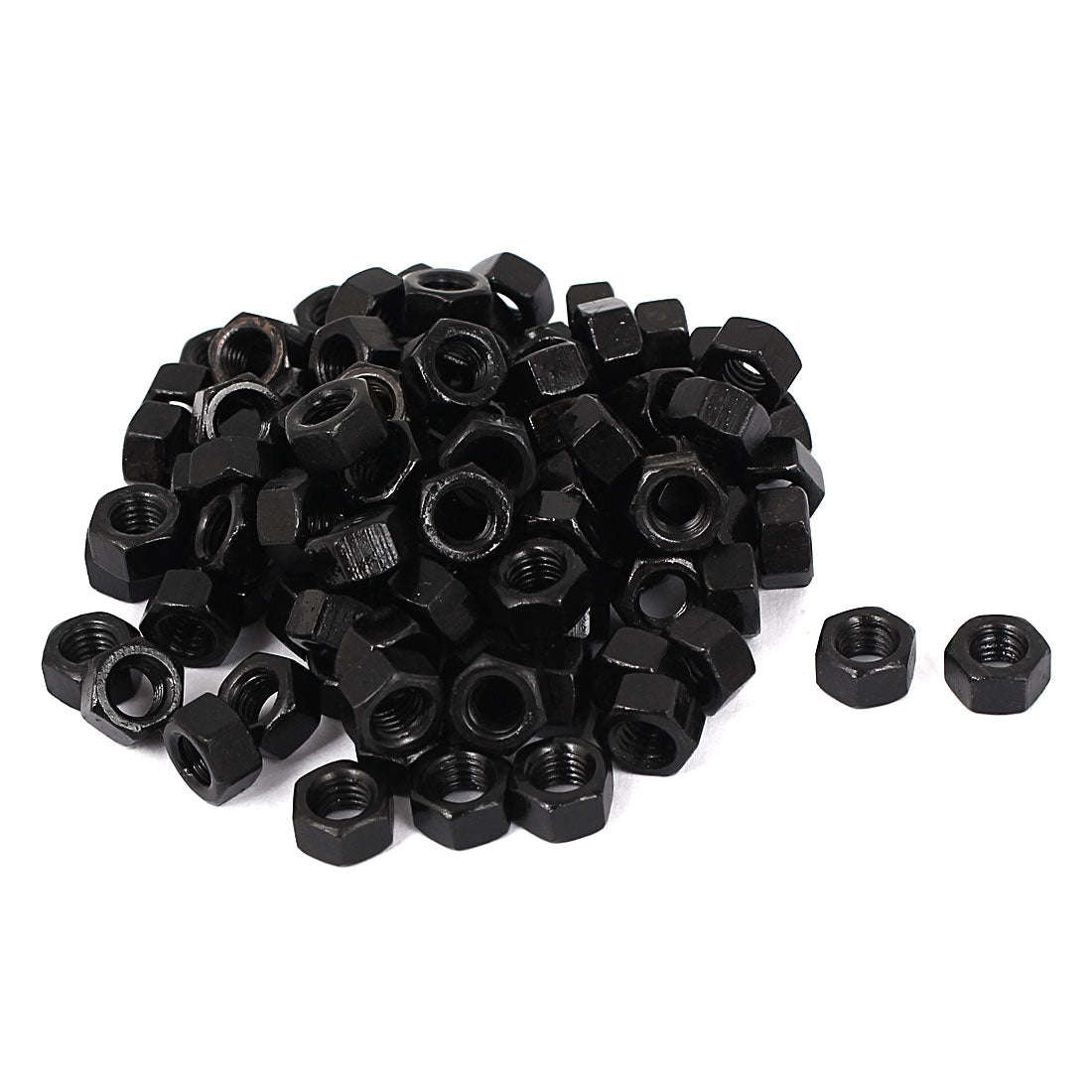 Harfington M5 Carbon Steel Grade 8 Hexagon Hex Nut Black 100pcs