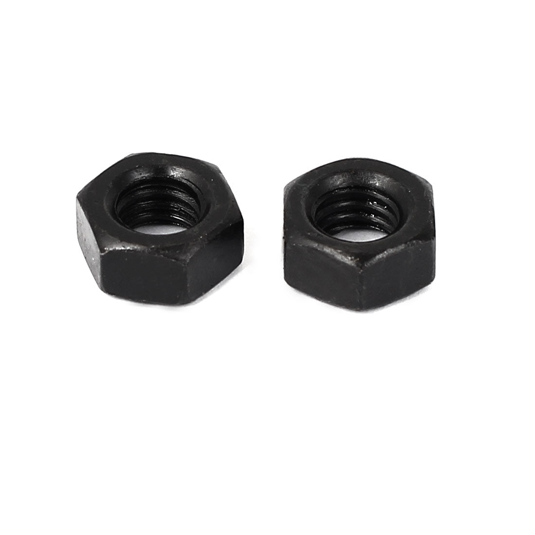 Harfington M6 Carbon Steel Grade 8 Hexagon Hex Nut Black 100pcs