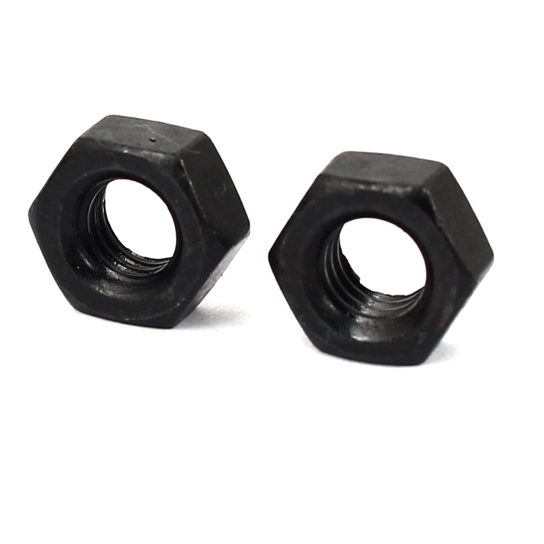 Harfington M6 Carbon Steel Grade 8 Hexagon Hex Nut Black 100pcs