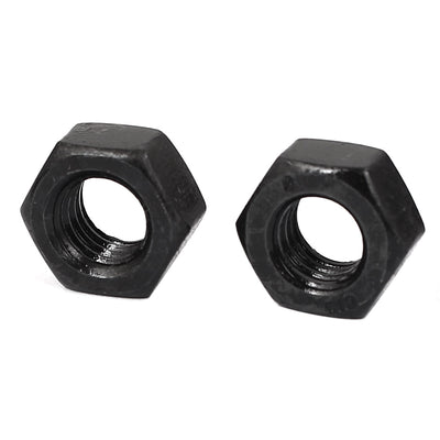 Harfington M8 Carbon Steel Grade 8 Hexagon Hex Nut Black 50pcs