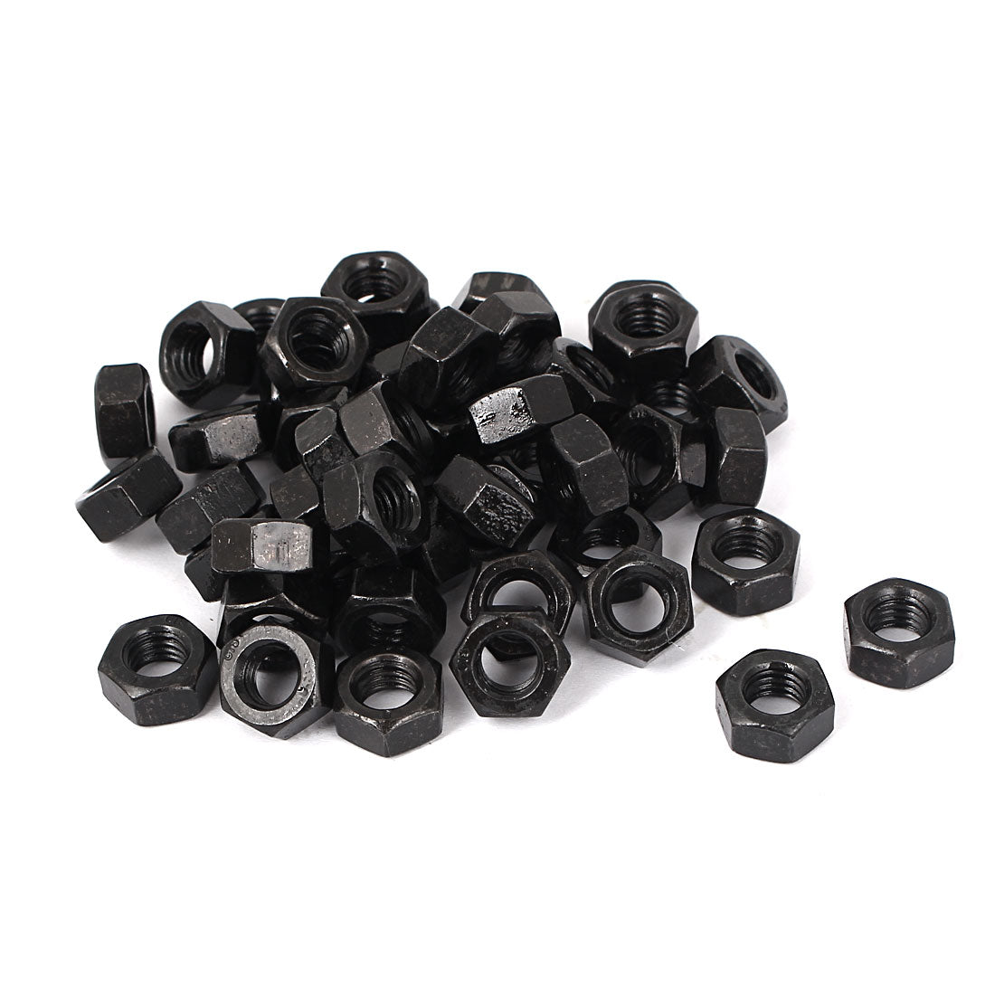 Harfington M8 Carbon Steel Grade 8 Hexagon Hex Nut Black 50pcs