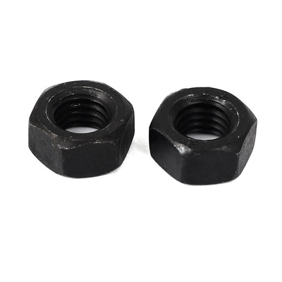 Harfington M10 Carbon Steel Grade 8 Hexagon Hex Nut Black 20pcs
