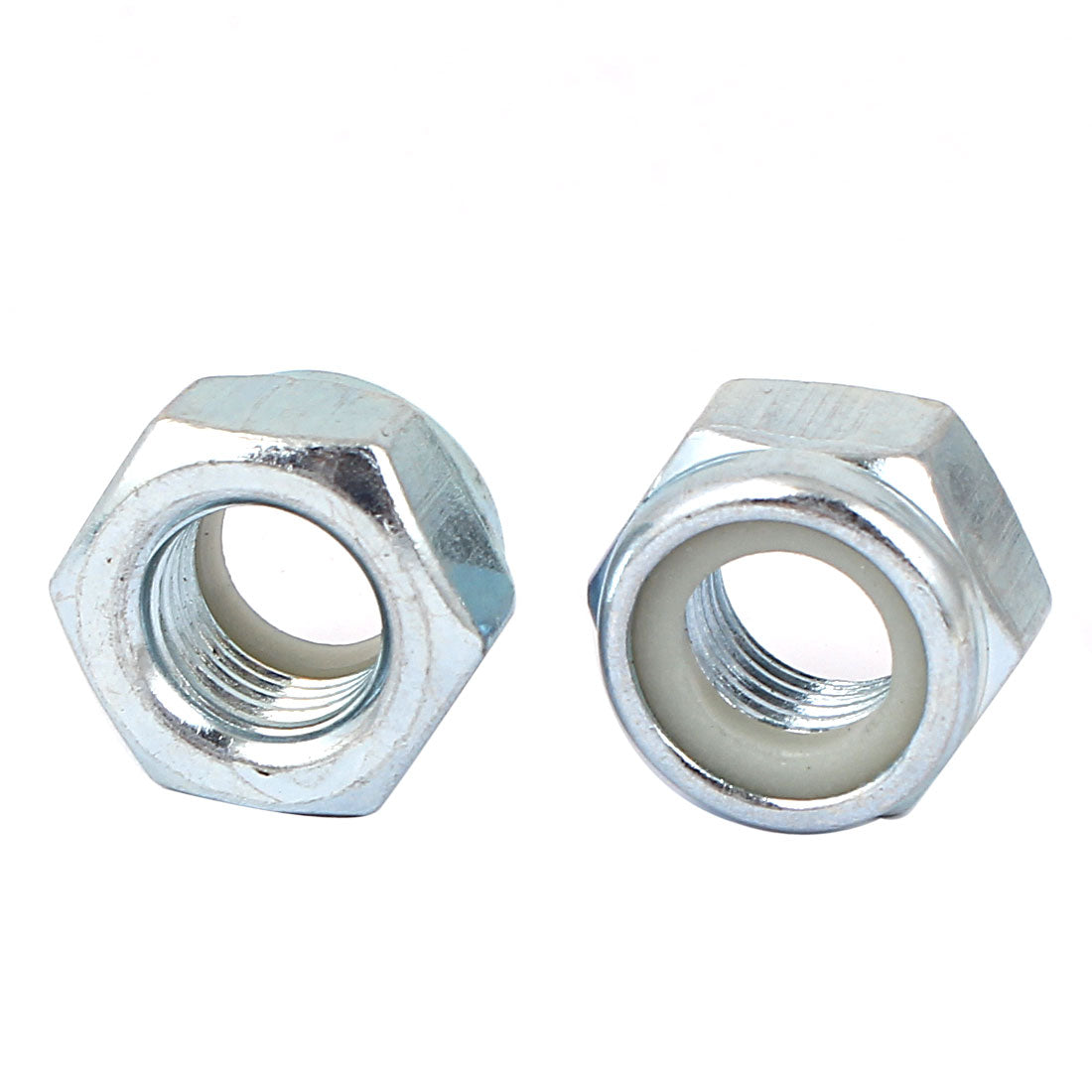 Harfington M12x1.25mm Zinc Plated Hex Lock Nuts Silver Tone 10pcs