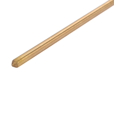 Harfington M5 x 500mm Male Threaded 0.8mm Pitch Full Thread Brass Rod Bar Fastener Gold Tone