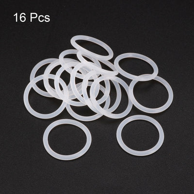Harfington 16mm x 20mm x 2mm Oil Gas Seal   Gasket Sealing Rings Clear White 16 Pcs