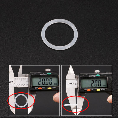 Harfington 16mm x 20mm x 2mm Oil Gas Seal   Gasket Sealing Rings Clear White 16 Pcs