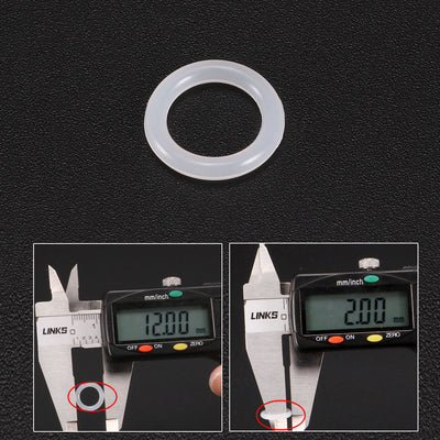 Harfington 8mm x 12mm x 2mm Oil Gas Seal   Gasket Silicone Sealing O Rings 60 Pcs